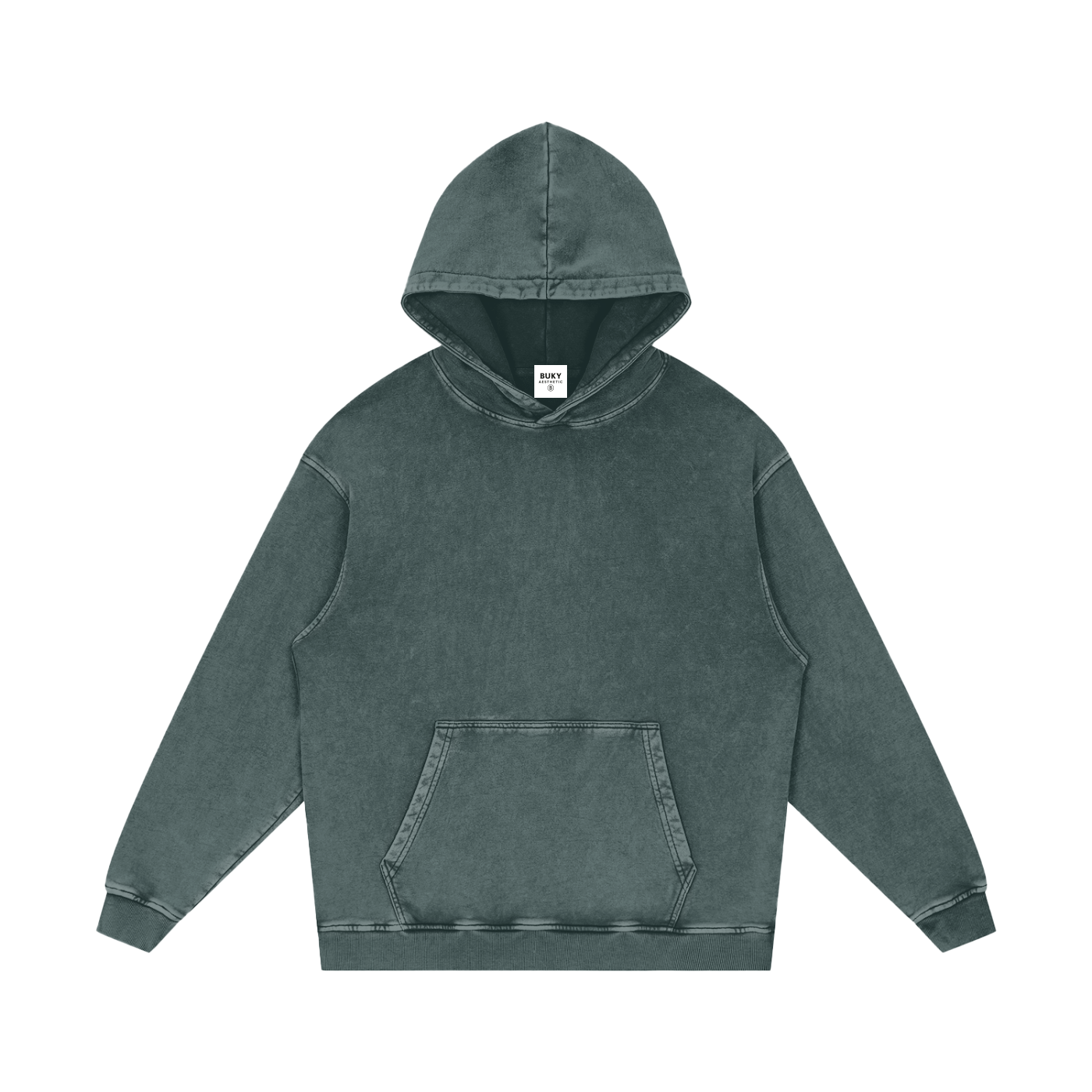 Snow Washed Loose Cotton Hoodie