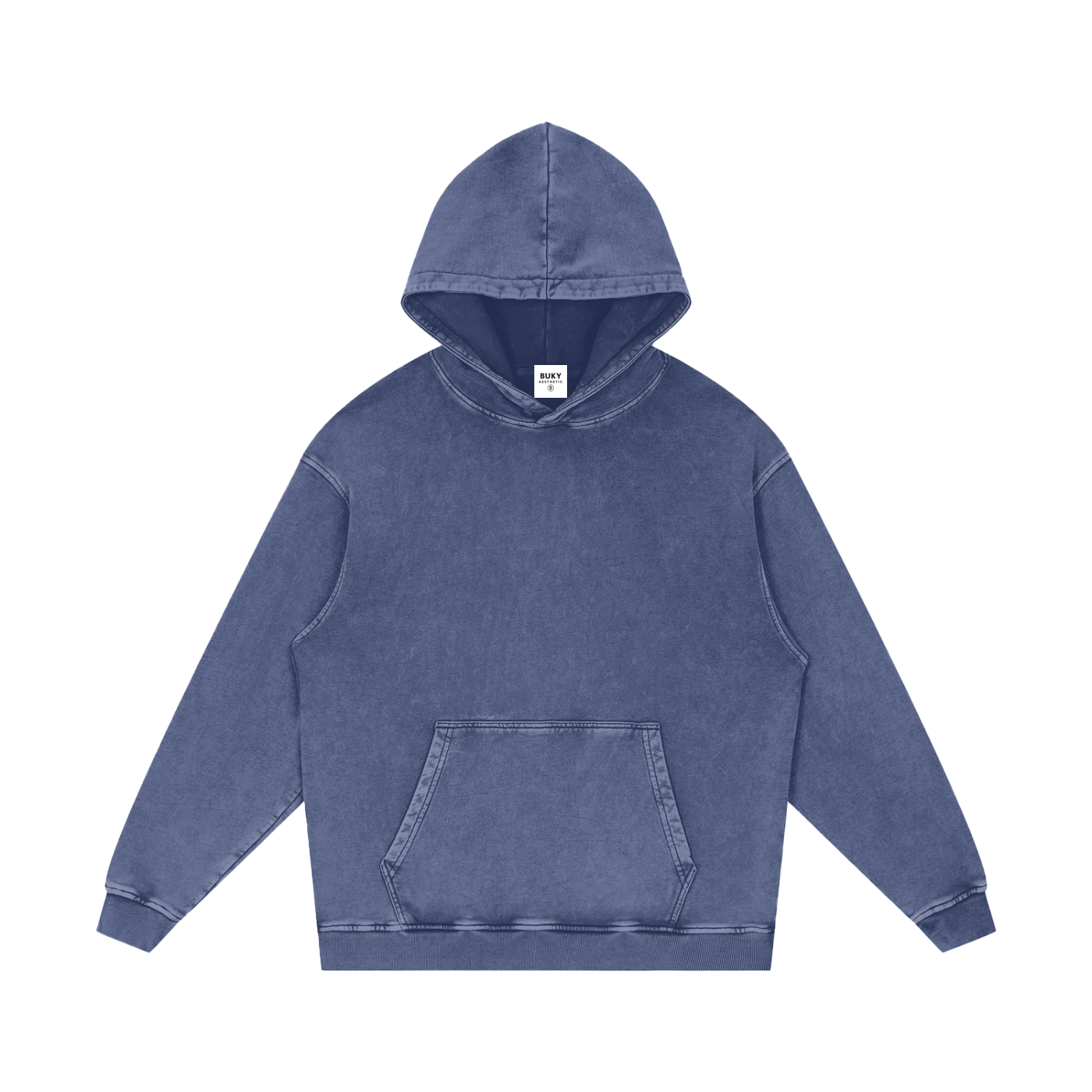Snow Washed Loose Cotton Hoodie