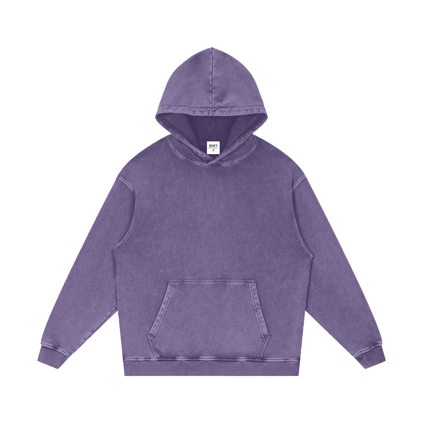 Snow Washed Loose Cotton Hoodie